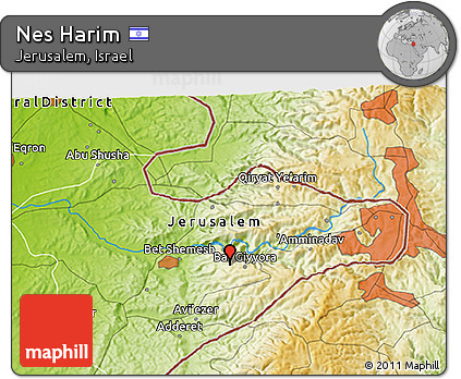 Physical 3D Map of Nes Harim