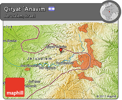 Physical 3D Map of Qiryat `Anavim