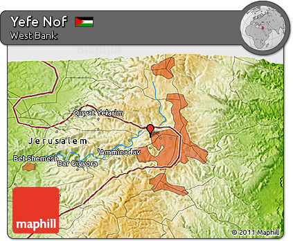 Physical 3D Map of Yefe Nof