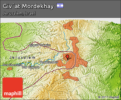 Physical 3D Map of Giv`at Mordekhay