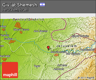 Physical 3D Map of Giv`at Shemesh