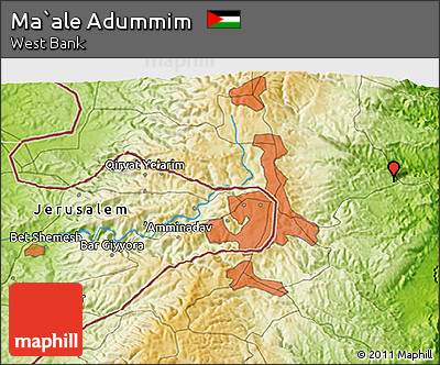 Physical 3D Map of Ma`ale Adummim