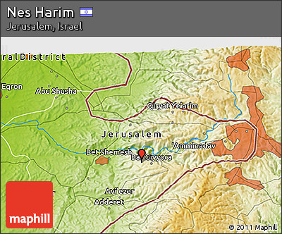 Physical 3D Map of Nes Harim
