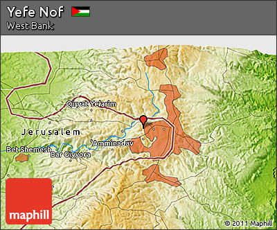 Physical 3D Map of Yefe Nof