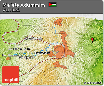 Physical 3D Map of Ma`ale Adummim