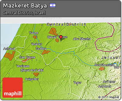 Physical 3D Map of Mazkeret Batya