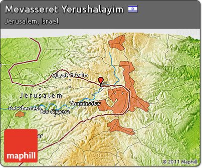 Physical 3D Map of Mevasseret Yerushalayim