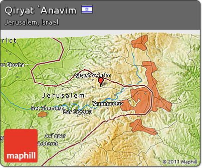 Physical 3D Map of Qiryat `Anavim