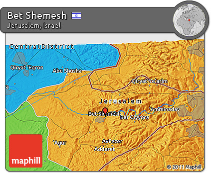 Political 3D Map of Bet Shemesh