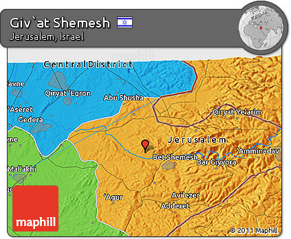 Political 3D Map of Giv`at Shemesh