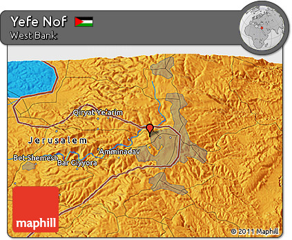 Political 3D Map of Yefe Nof