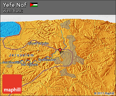Political 3D Map of Yefe Nof
