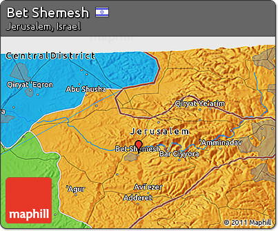 Political 3D Map of Bet Shemesh