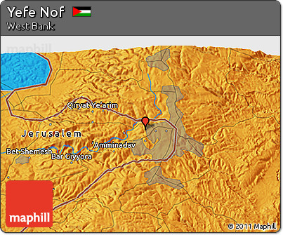 Political 3D Map of Yefe Nof