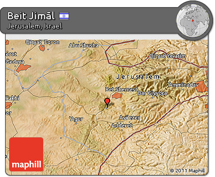 Satellite 3D Map of Beit Jimāl
