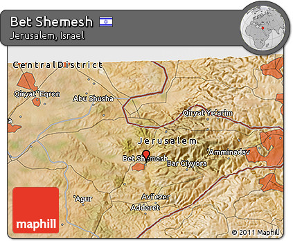 Satellite 3D Map of Bet Shemesh