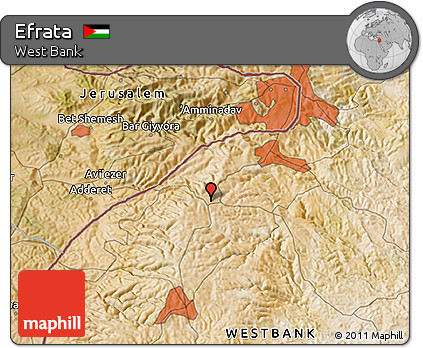 Satellite 3D Map of Efrata