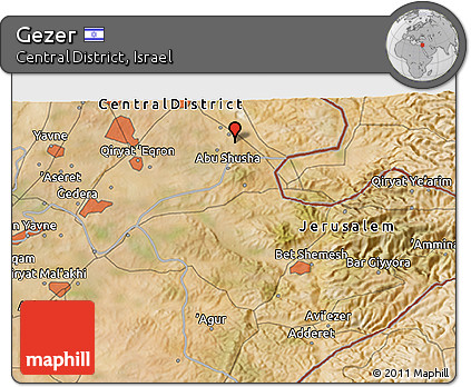 Satellite 3D Map of Gezer