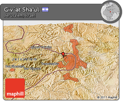 Satellite 3D Map of Giv`at Sha'ul
