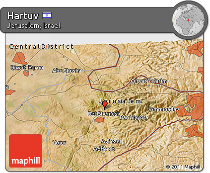 Satellite 3D Map of Hartuv
