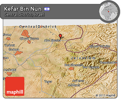 Satellite 3D Map of Kefar Bin Nun