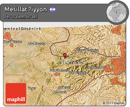 Satellite 3D Map of Mesillat Ẕiyyon