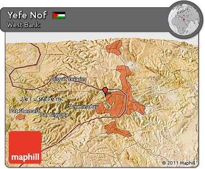 Satellite 3D Map of Yefe Nof