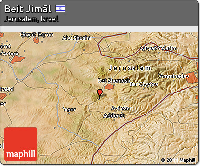 Satellite 3D Map of Beit Jimāl