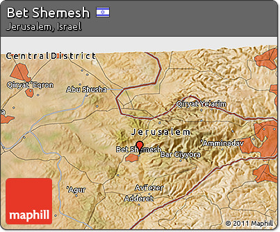 Satellite 3D Map of Bet Shemesh
