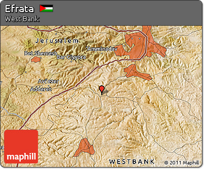 Satellite 3D Map of Efrata
