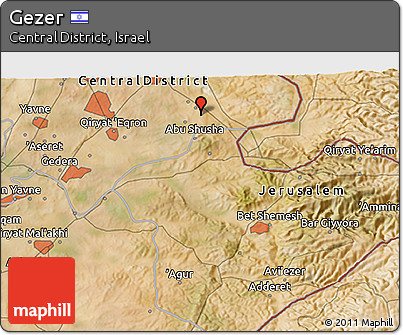 Satellite 3D Map of Gezer