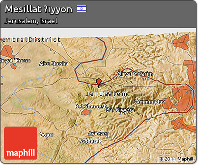 Satellite 3D Map of Mesillat Ẕiyyon