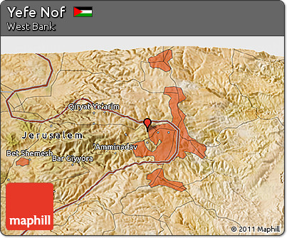 Satellite 3D Map of Yefe Nof