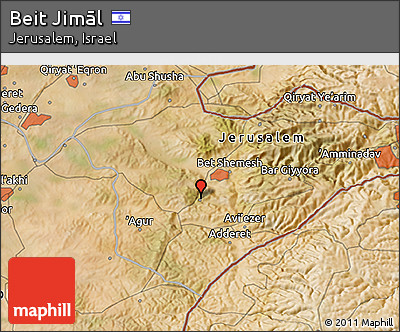 Satellite 3D Map of Beit Jimāl