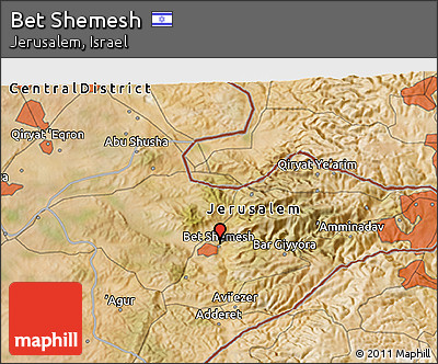 Satellite 3D Map of Bet Shemesh