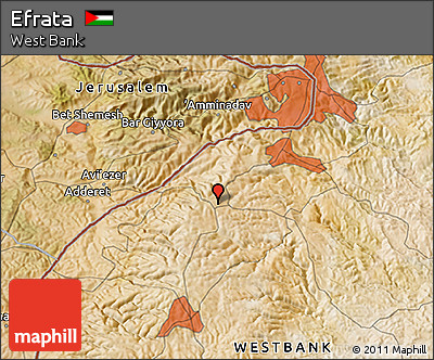 Satellite 3D Map of Efrata