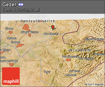 Satellite 3D Map of Gezer