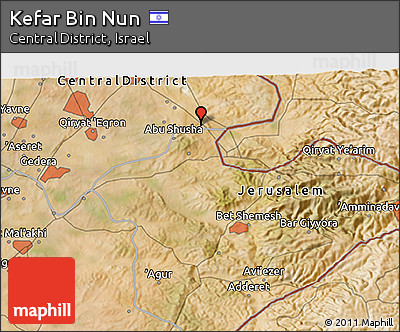 Satellite 3D Map of Kefar Bin Nun
