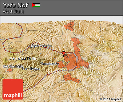 Satellite 3D Map of Yefe Nof