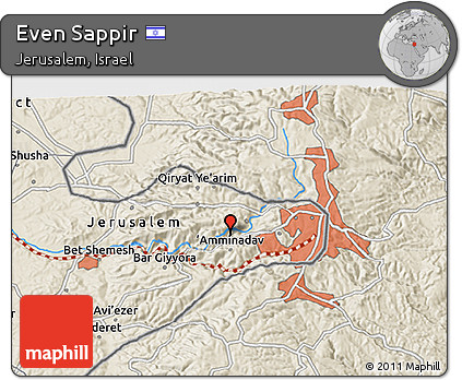 Shaded Relief 3D Map of Even Sappir