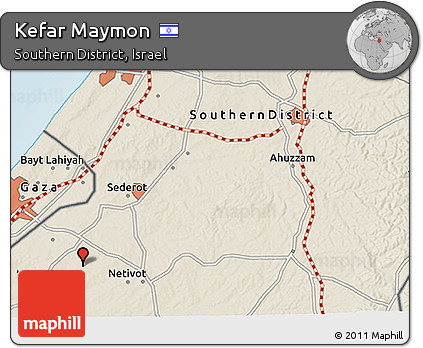 Shaded Relief 3D Map of Kefar Maymon