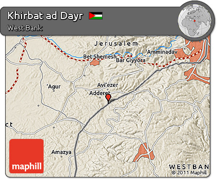 Shaded Relief 3D Map of Khirbat Ad Dayr