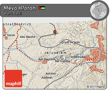 Shaded Relief 3D Map of Mevo H̱oron