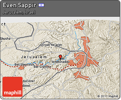 Shaded Relief 3D Map of Even Sappir