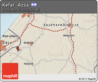 Shaded Relief 3D Map of Kefar `Azza