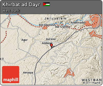 Shaded Relief 3D Map of Khirbat Ad Dayr