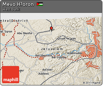 Shaded Relief 3D Map of Mevo H̱oron