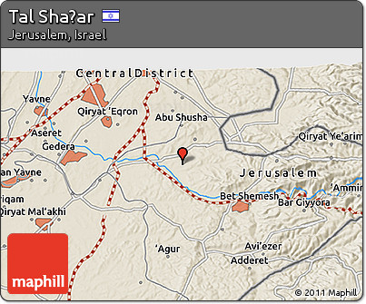 Shaded Relief 3D Map of Tal Shaẖar