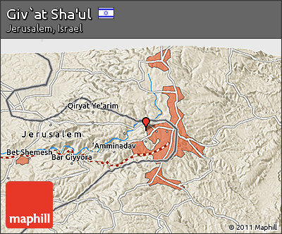 Shaded Relief 3D Map of Giv`at Sha'ul