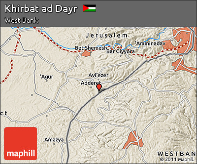 Shaded Relief 3D Map of Khirbat Ad Dayr